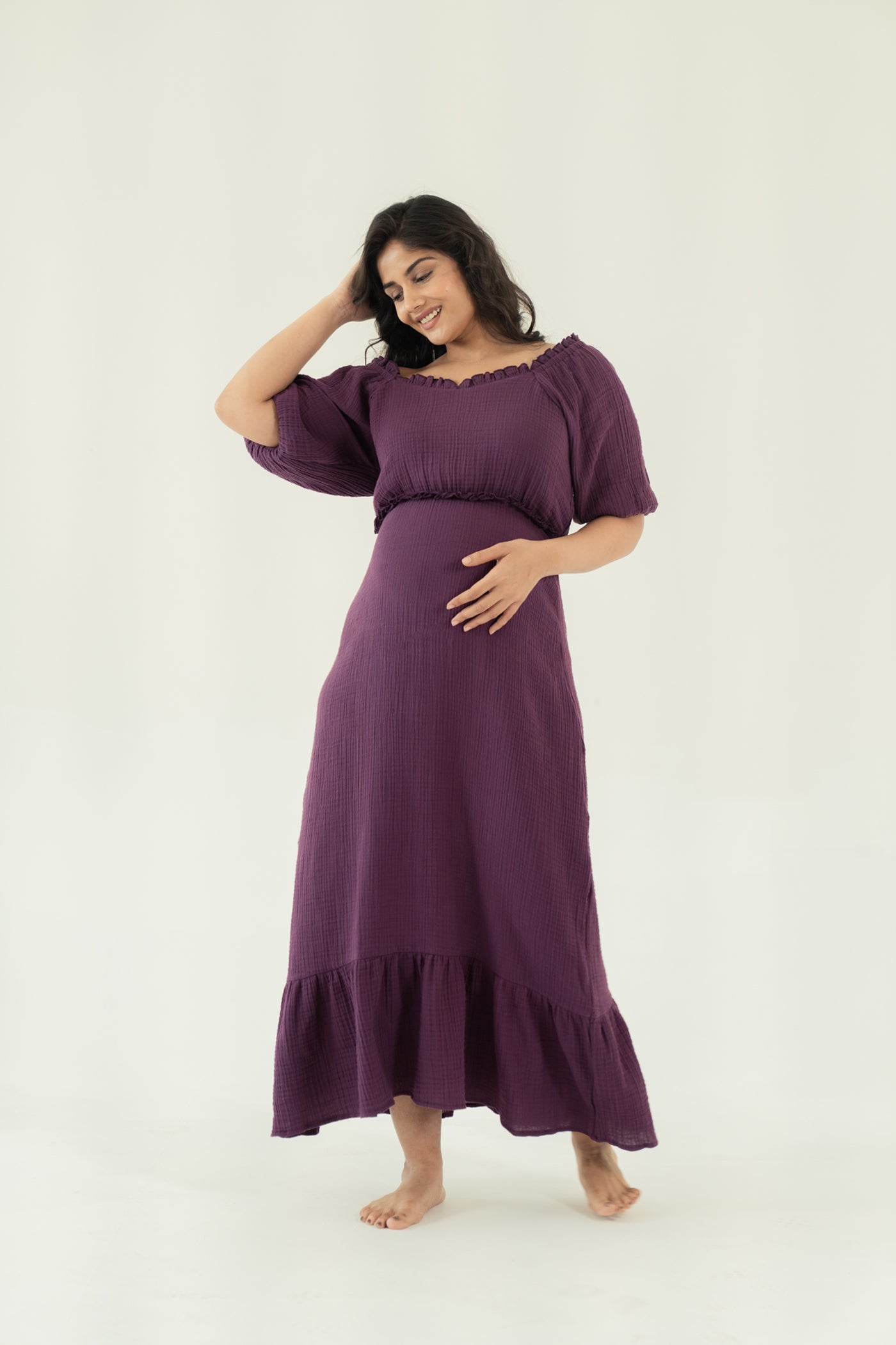 Plum Muslin Breeze Dress